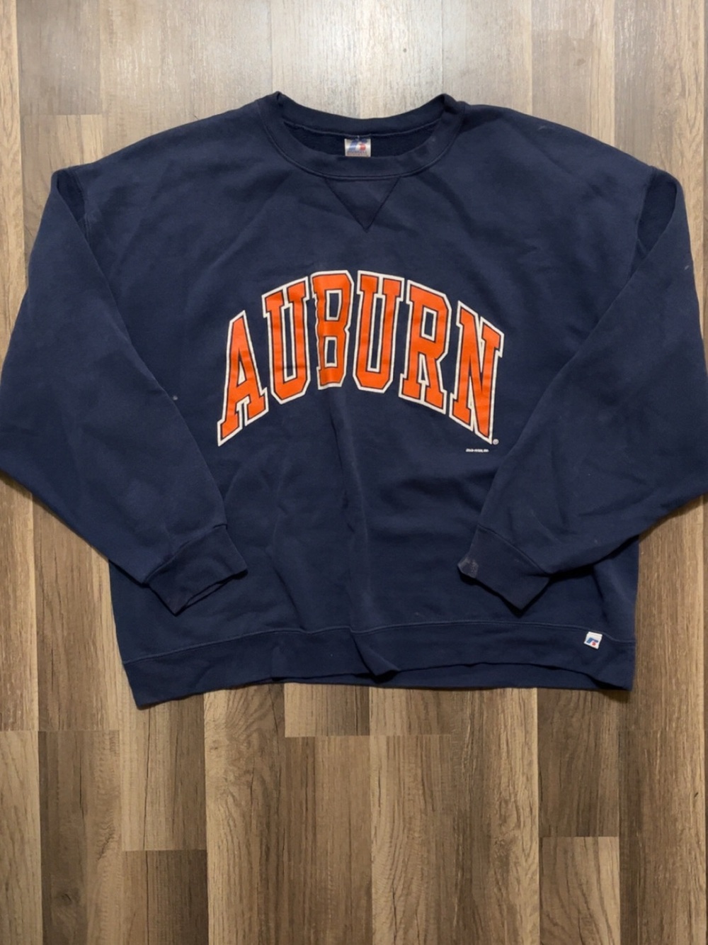 Vintage RUSSELL ATHLETIC AUBURN Distressed Men’s Blue XL Crewneck Sweatshirt